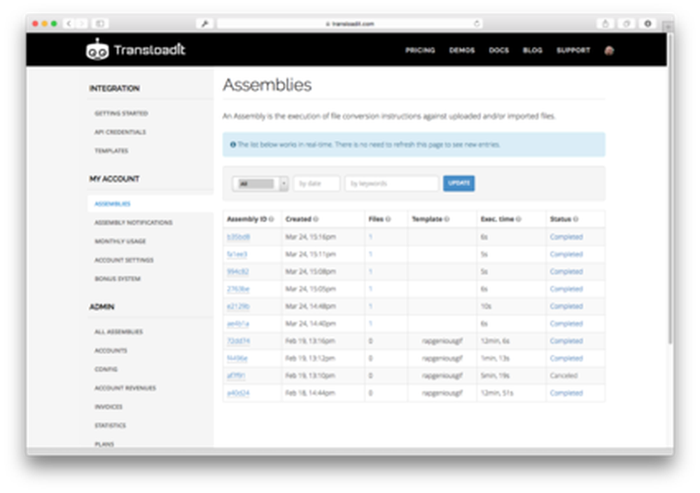 Transloadit Screenshot 1