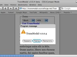TransModal 0.0.4, test page, Safari 3.0 