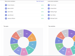 The top apps and websites for your entire team will show up in a pie chart.