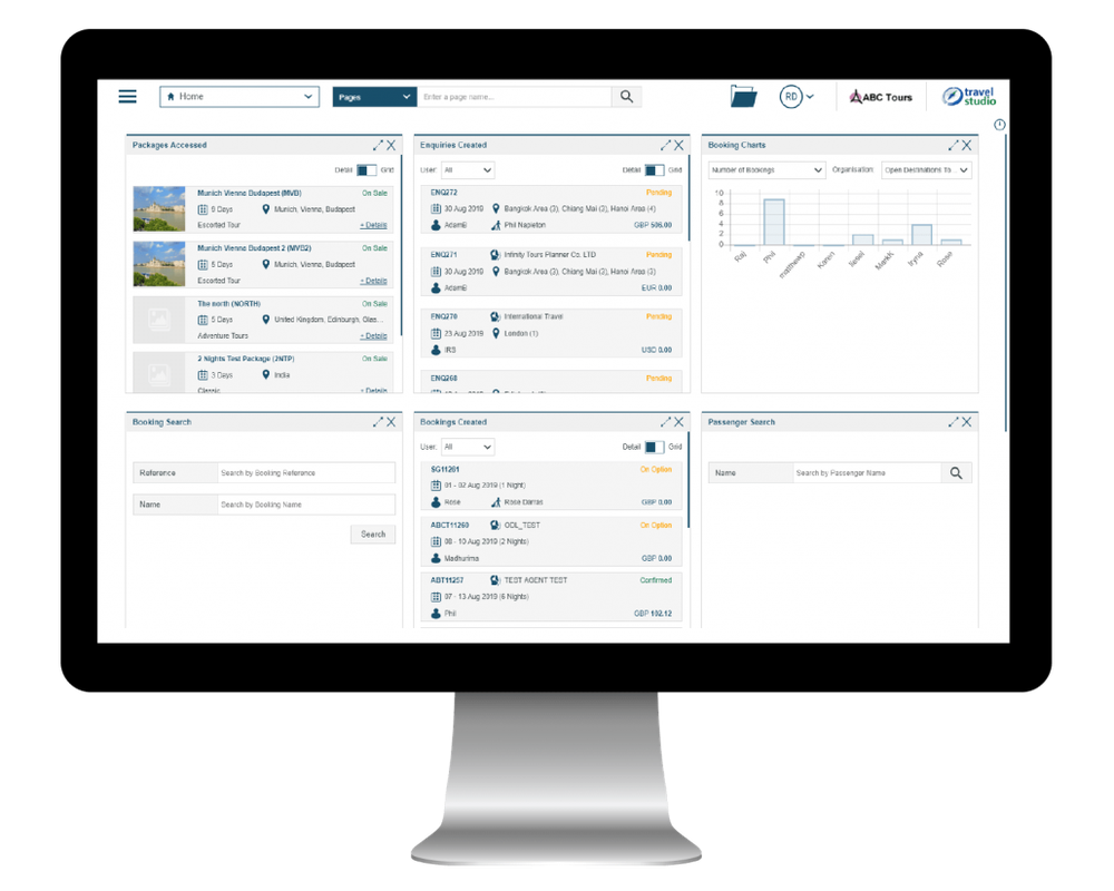 Travel Studio Dashboard Desktop