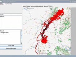 Screenshot of the third prototype (with map-tiles)