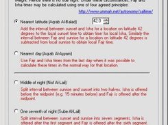TrayAdhan - Extreme Latitude setting selection