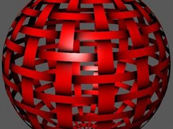 Rendered sphere with texture transparency.