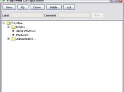 TrayMenu J 0.1 Configuration window