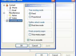 Resizing CTreePropSheetEx with XP theme enabled.