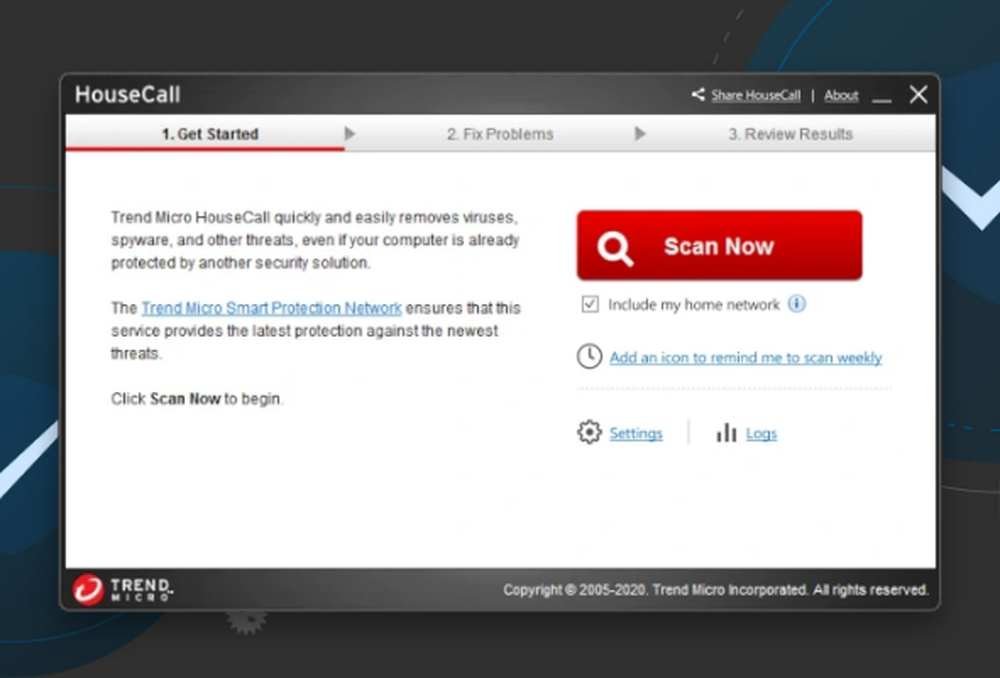 Trend Micro HouseCall Screenshot 1
