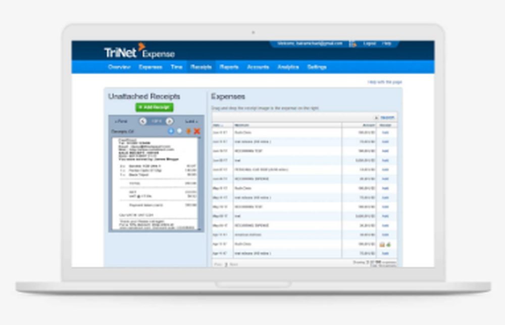 TriNet Expense Screenshot 1