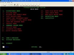 Main Menu of Transportation ERP System