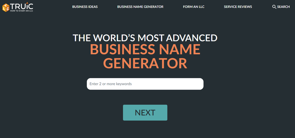 TRUiC Free Business Name Generator Screenshot 1