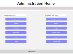 Admin Interface to provide fully configure and manage multiple account programmes