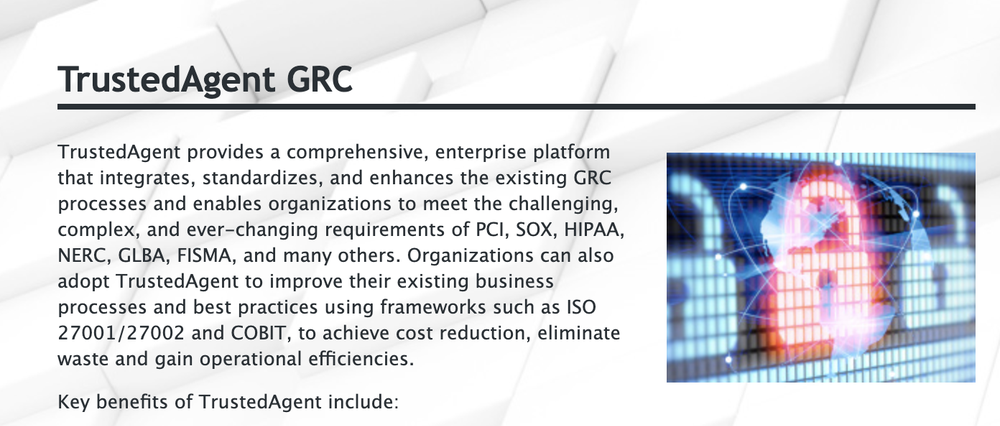 TrustedAgent GRC Screenshot 1