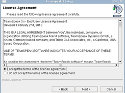 Teamspeak 3 Linux Installer - License