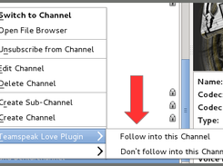 Menu for Channels
