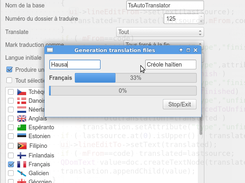 Interface translated in french automatically by google API