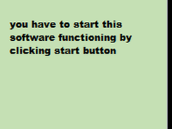 Start functioning  of this software