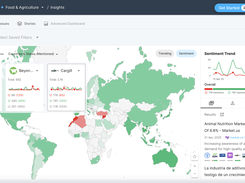 Geo HeatMap Showing Sentiment in different regions for a selected stakeholder