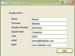 PyStudent Add New Student GUI