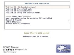 Boot form tux2live CD