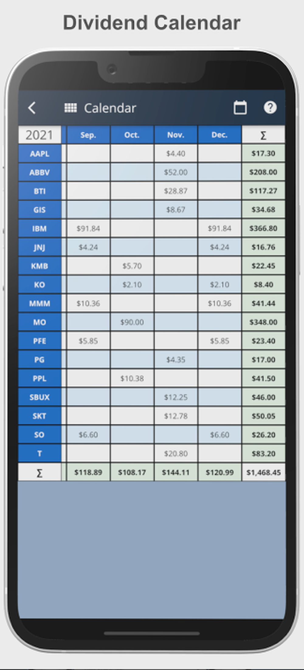 22 Dividends Screenshot 1