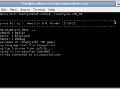 Twentyone IRC bot running on Linux