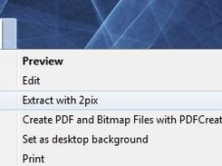 The right-click option on a .bmp image to extract a file.