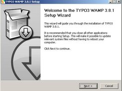 Welcome screen, when installer is started