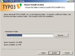 Installation folder, a user can choose