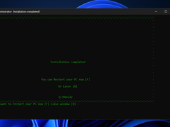 Installation completed succesfully