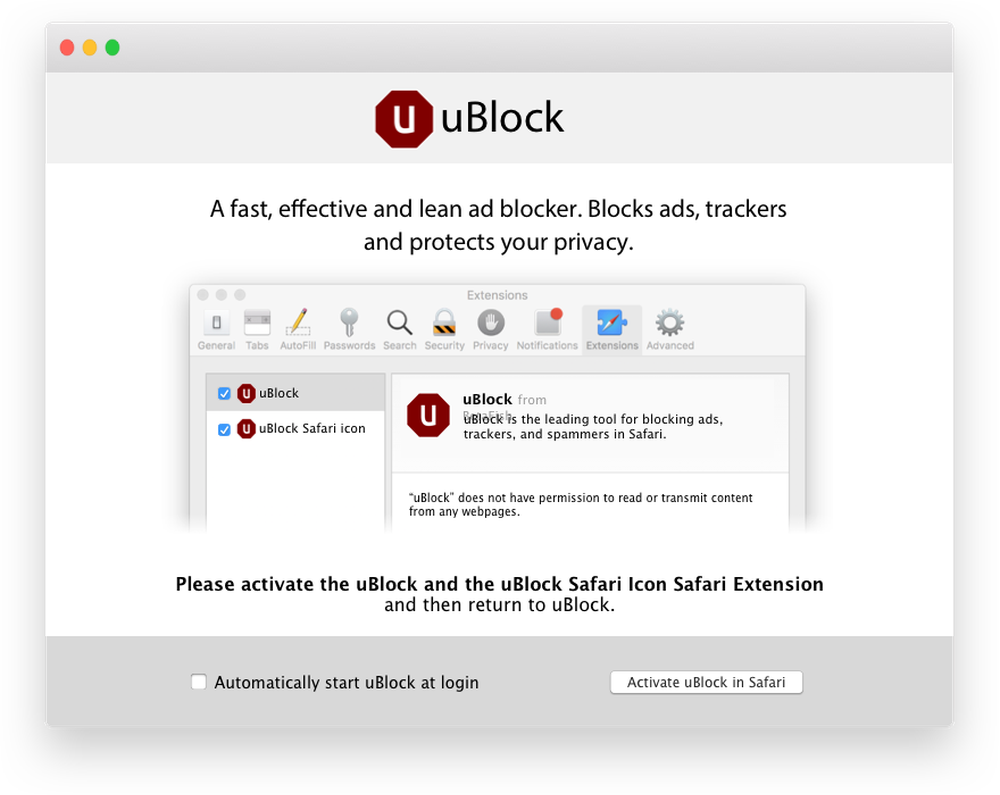 uBlock Screenshot 1