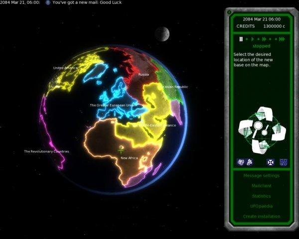 Geoscape with nation borders