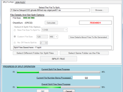 File Splitting Screen
