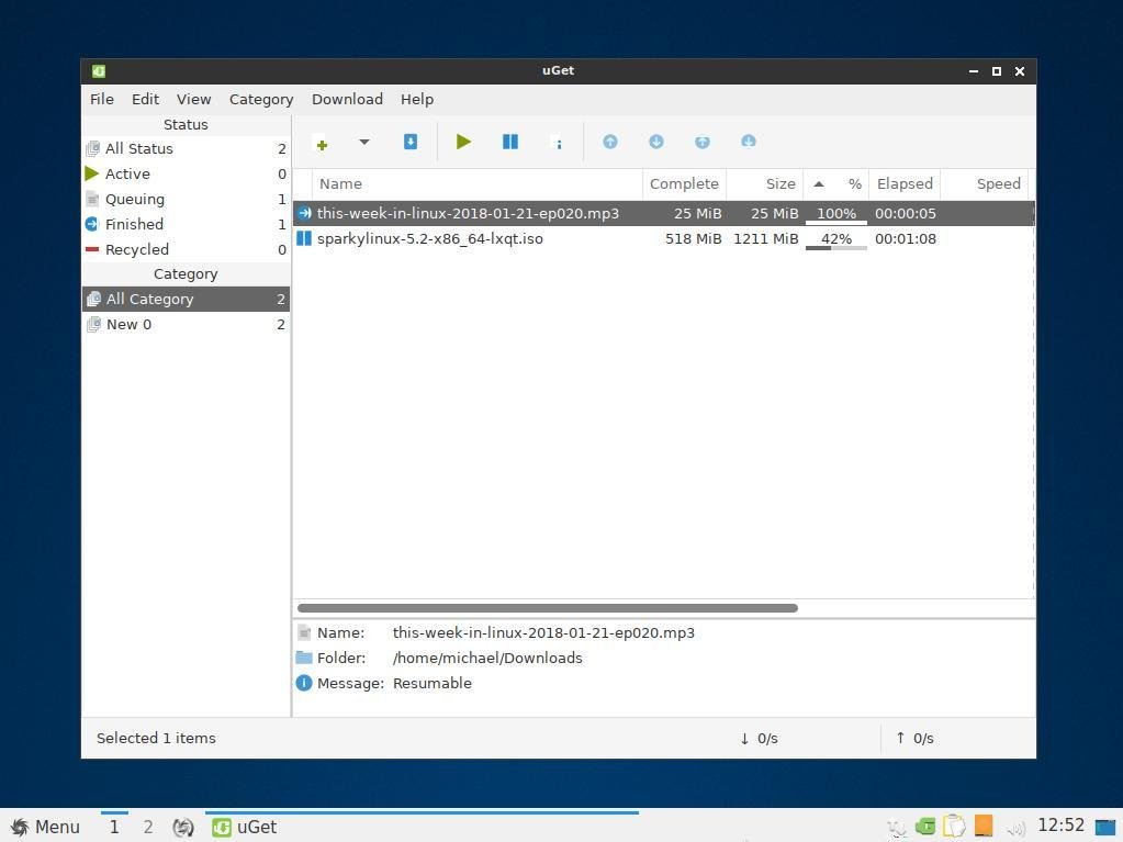 uGet Screenshot 1