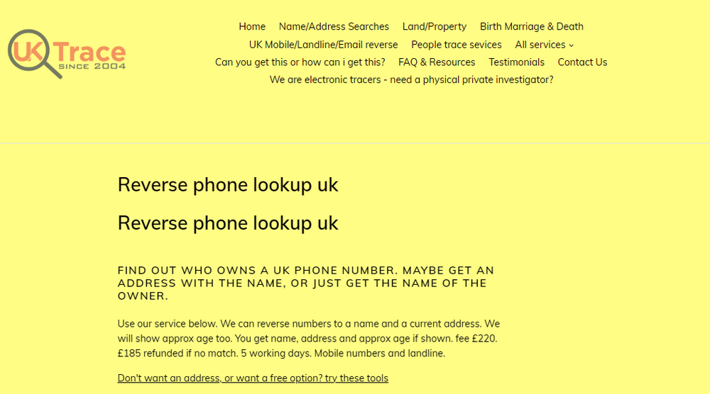 UKTrace Screenshot 1