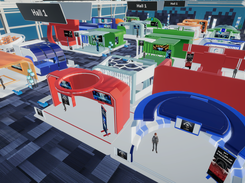 Thematic halls allowing to spread out the exhibitors of a trade show 