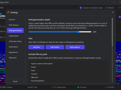 Settings - dark color theme