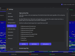 Settings - dark color theme