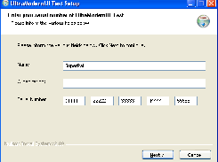 Serial number page with the ModernUIEx interface