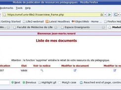 user's list of files