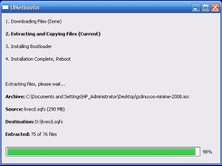 UNetbootin extracting ISO file on Windows XP