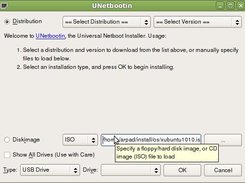 UNetbootin main dialog on Ubuntu Linux