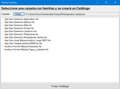 Pantalla principal de Family Catalog