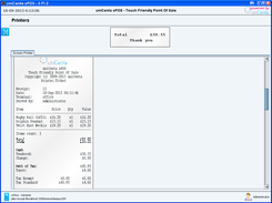 uniCenta oPOS Receipt printed or on-screen