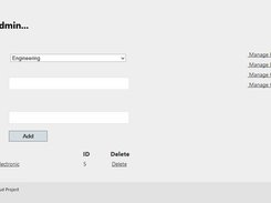 The "Manage University" page