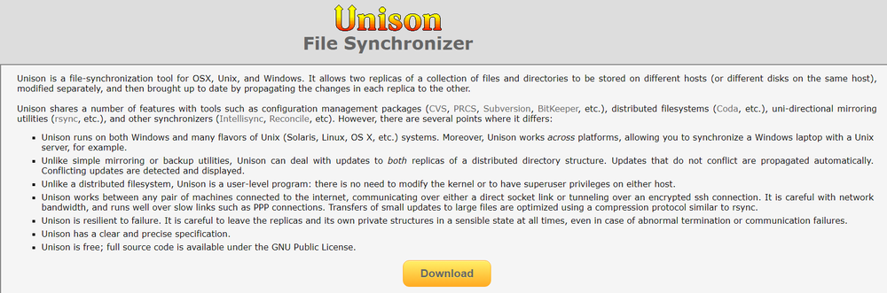 Unison File Synchronizer Screenshot 1