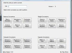A screenshot of Unit Converter Alpha 1.0.0