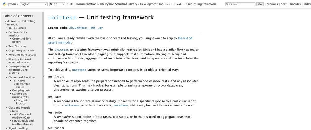 unittest Screenshot 1