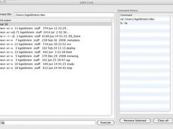 The main window with an 'ls' command
