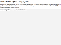Update Status jQuery Ajax Screenshot 1