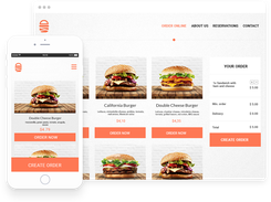 UpMenu online food ordering system on mobile app and website.