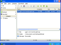 uGet 1.10.x - Main Window - Windows XP Portable